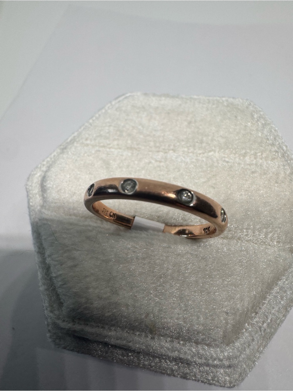 Vintage 10K 417 Solid Rose Gold Diamond Ring | Natural Diamond | Size 6 - Picture 11 of 15
